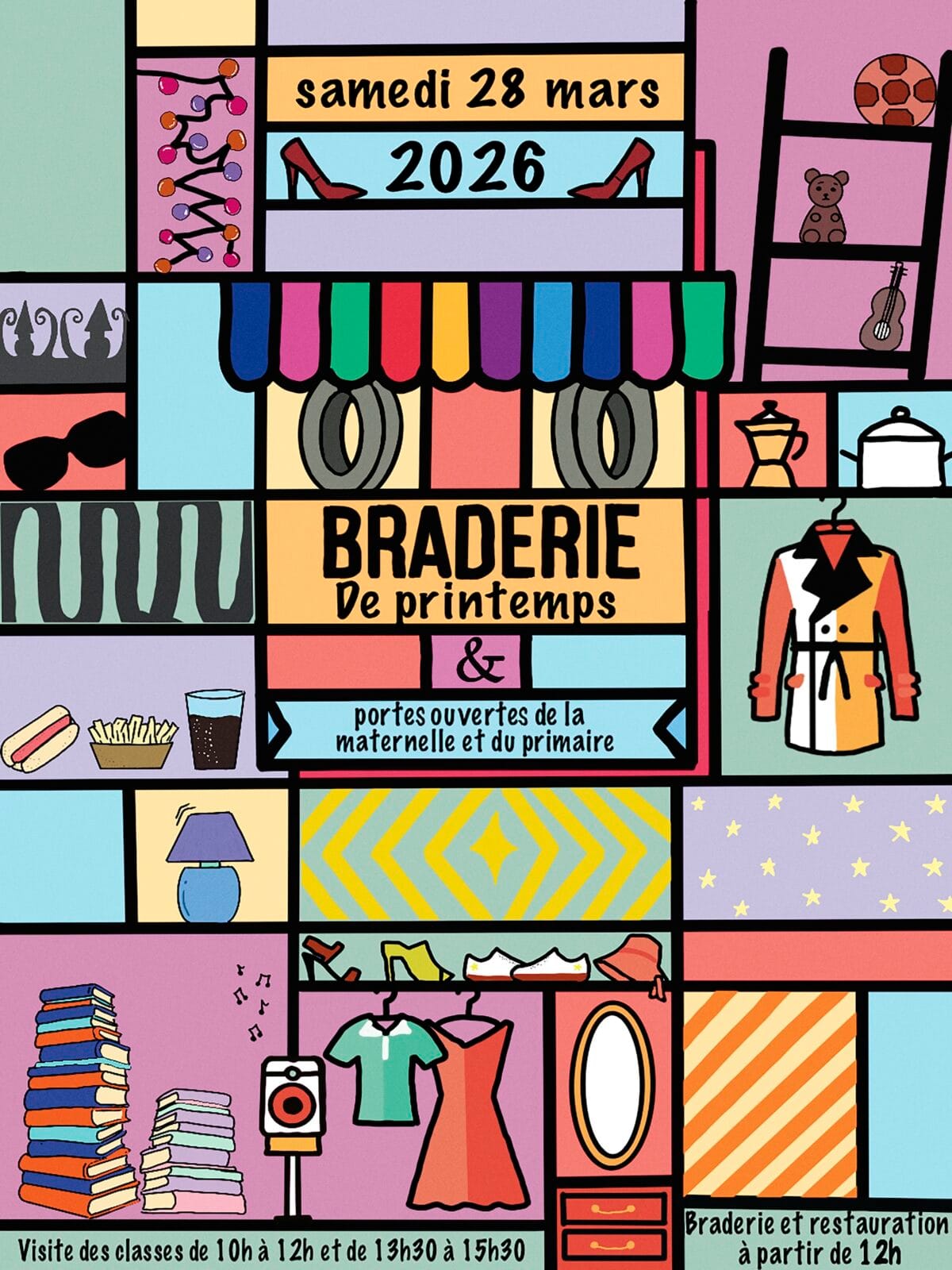 Braderie de printemps et Portes ouvertes de la maternelle et du primaire – 28 mars 2026